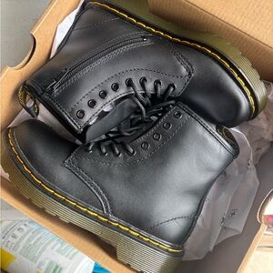 Doc Martens Black Leather Combat Boots size 13 kids
